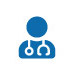 Practice Improvement icon of a doctor with a stethoscope