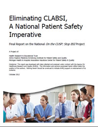 Cover of the Eliminating CLABSI Final Report