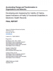 Developing and Assessing the Validity of Claims-based Indicators of Frailty & Functional Disabilities in Electronic Health Records