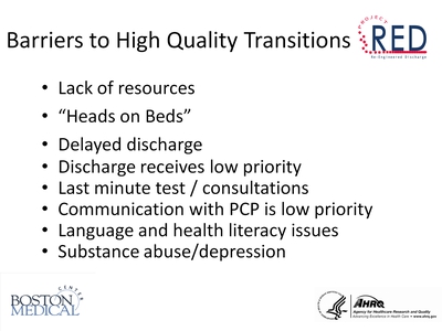 Barriers to High Quality Transitions