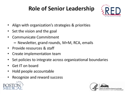 Role of Senior Leadership