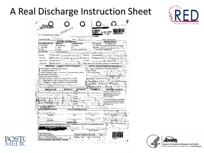 A Real Discharge Instruction Sheet