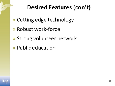 Desired Features (con't)