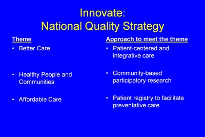 Innovate: National Quality Strategy