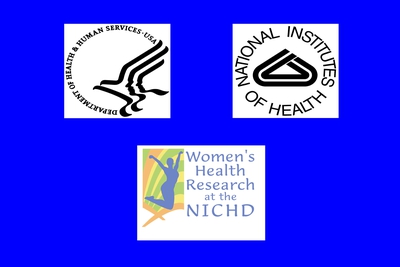 HHS, NIH, and Women's Health Research at the NICHD logos