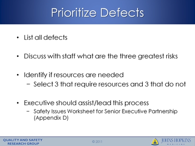 Prioritize Defects