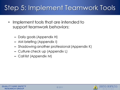 Step 5: Implement Teamwork Tools