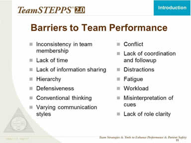 Barriers to Team Performance