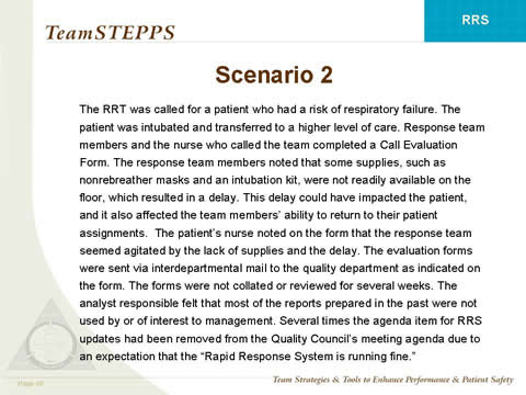 Teamstepps Rapid Response Systems Module Agency For Healthcare Research And Quality