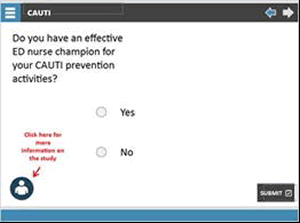 Do you have an effective ED nurse champion for your CAUTI prevention activities? (click yes or no)