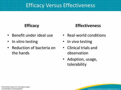 Efficacy Versus Effectiveness
