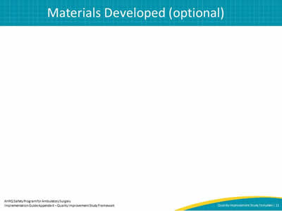 Materials Developed (optional)
