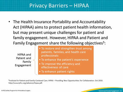 Privacy Barriers – HIPAA