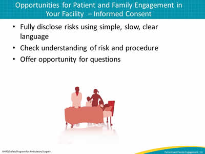 Opportunities for Patient and Family Engagement in Your Facility  – Informed Consent