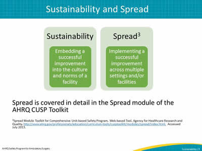 Sustainability and Spread