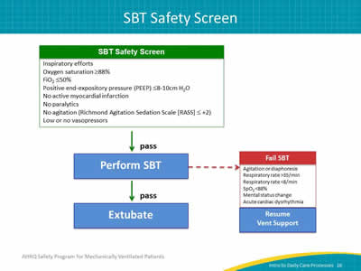 Image: Graphic of SBT Safety Screen.