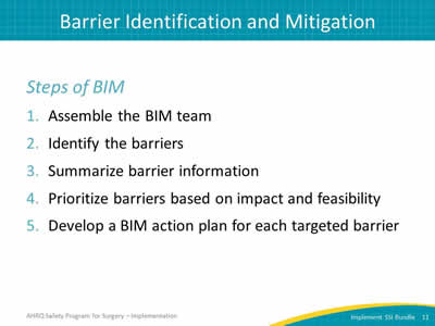 Barrier Identification and Mitigation