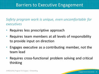 Barriers to Executive Engagement