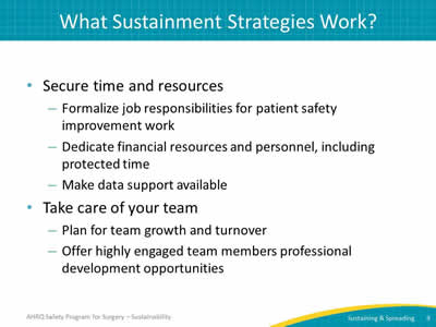 What Sustainment Strategies Work?