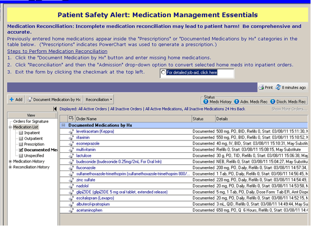 Screenshot of the Patient Safety Alert: Medication Management Essentials Web page.