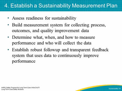 4. Establish a Sustainability Measurement Plan