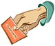 Icon: a hand holds an insurance card.
