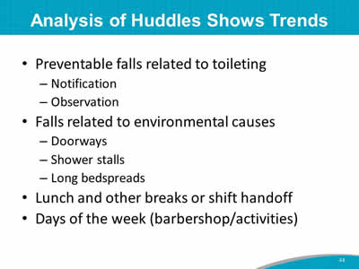 Analysis of Huddles Shows Trends