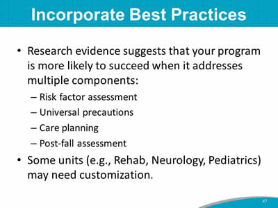 Incorporate Best Practices