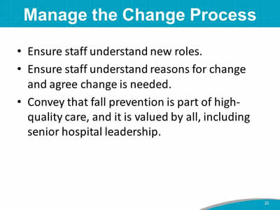 Manage the Change Process