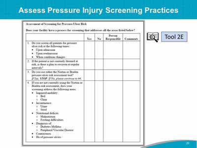 Assess Pressure Injury Screening Practices