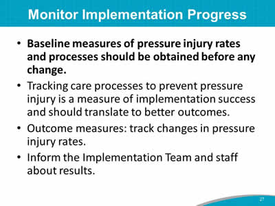 Monitor Implementation Progress