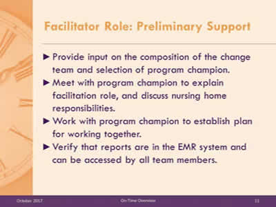 Facilitator Role: Preliminary Support