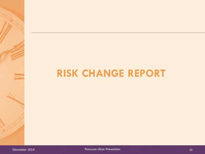 Slide 31: Risk change report.