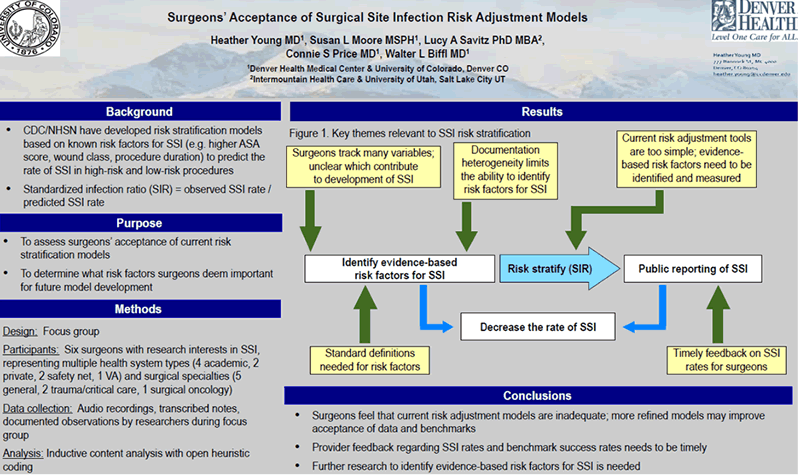 Figure 1: Poster presented at SHEA conference.  Image of poster presentation.